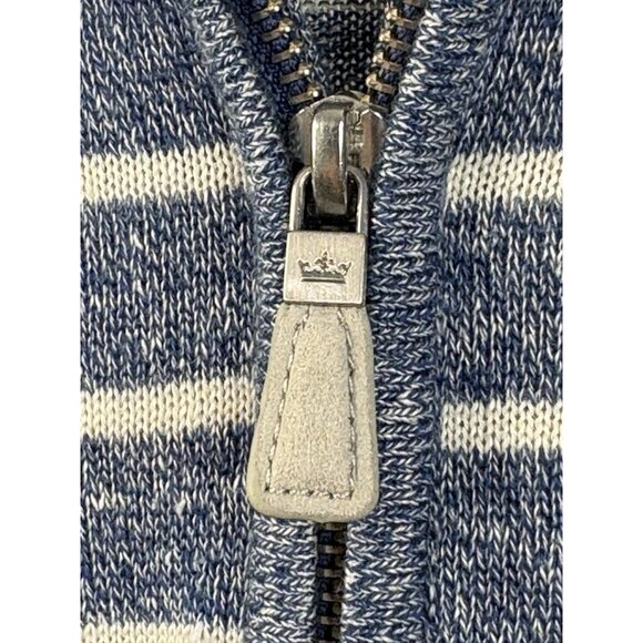 Peter Millar Wells ¼ Zip Merino Wool Linen Pullover Men’s XL Navy White Stripe - Picture 6 of 15